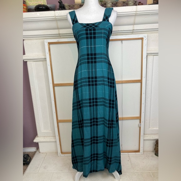 Vince Camuto NWOT Plaid Maxi Dress Flannel channels 90s Grunge Runs big - Picture 1 of 11